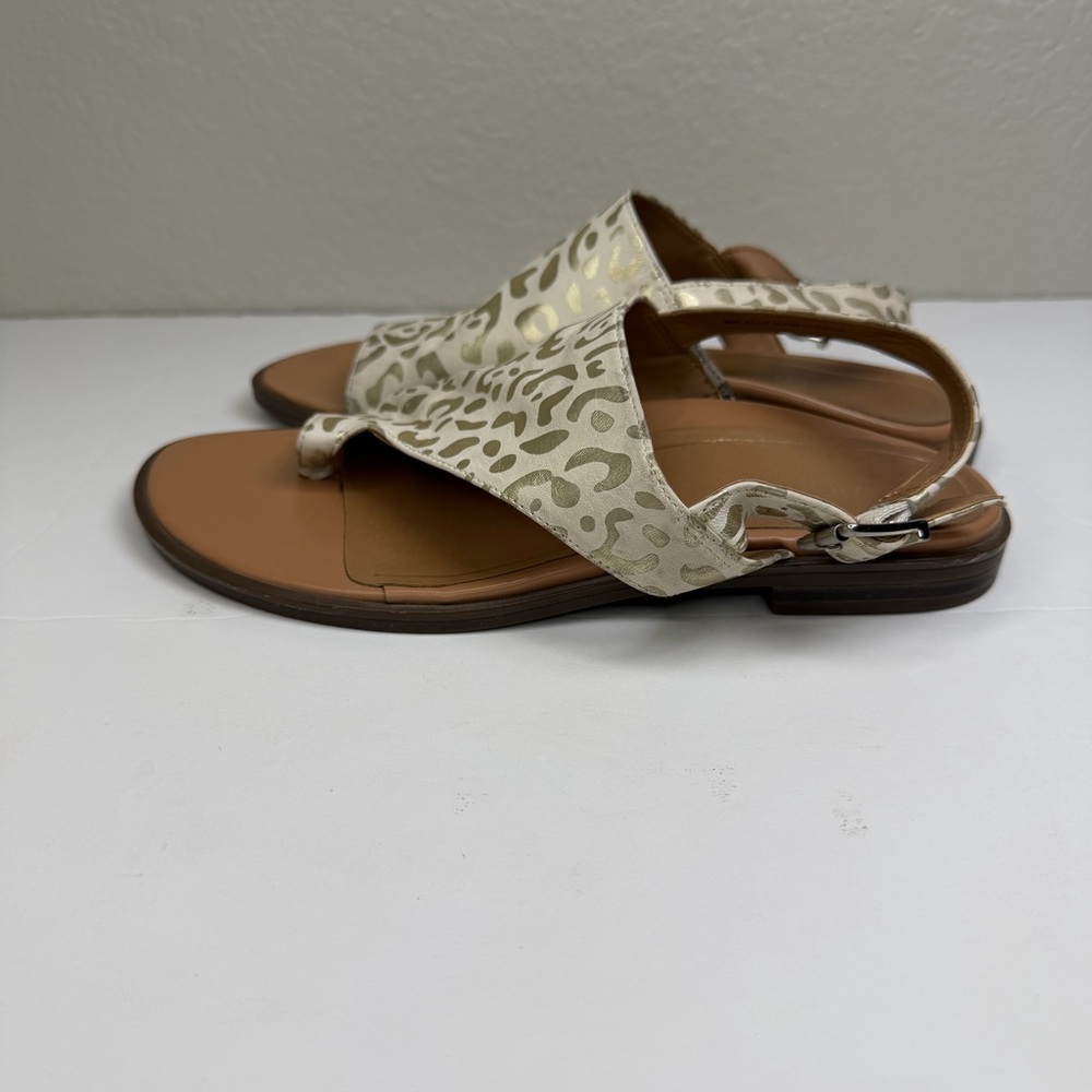 Vionic Women’s White Foil Leopard Ella Leather Toe Loop Comfort Sandals Size 6 - Picture 5 of 9